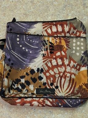 Vera Bradley Feather Print Tote in Purple, Rust & Tan GUC